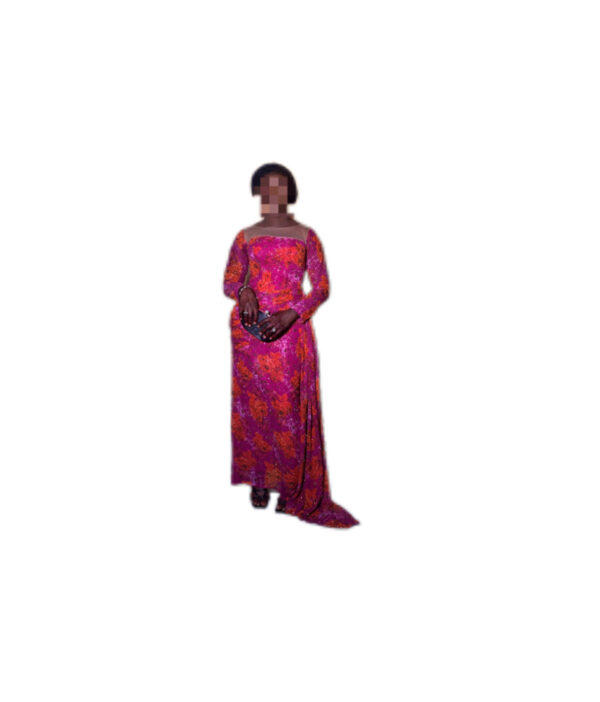 Robe brodé Fallou création, taille M, Quasi-neuf, foulard