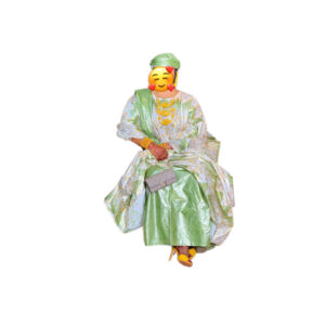 Grand boubou Bazin, 5 mètres, Quasi-neuf, foulard