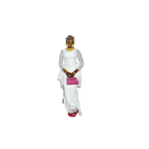 Robe brodé blanc, Taille M, Quasi-neuf, foulard