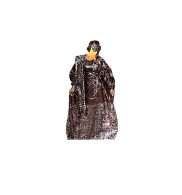 Grand boubou bazin, quasi-neuf, foulard