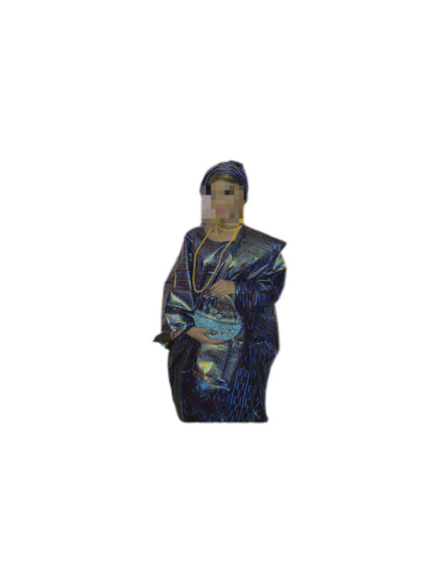 Grand boubou bazin, Quasi-neuf, foulard