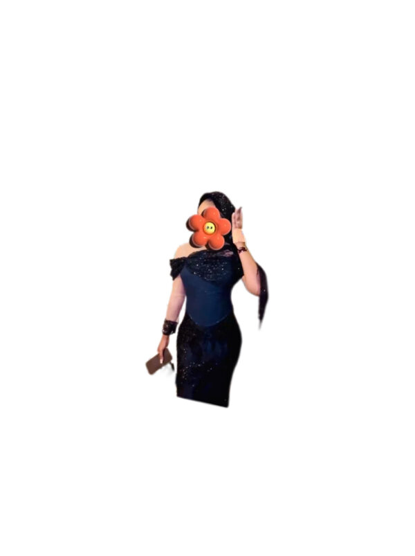 Robe de soirée, taille S, Quasi-neuf, foulard