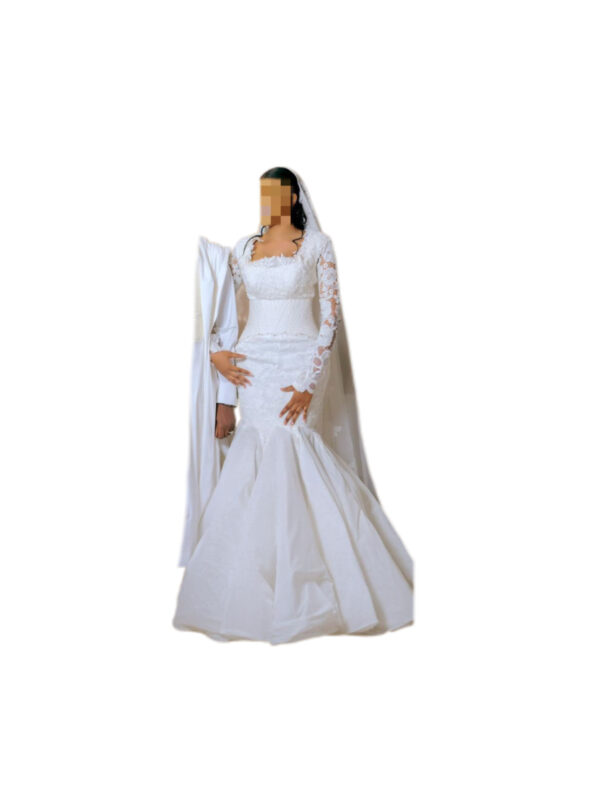 Robe de mariée, taille M, Quasi-neuf, voile