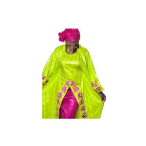 Grand boubou Bazin Jupe, taille M, Quadi-neuf, foulard