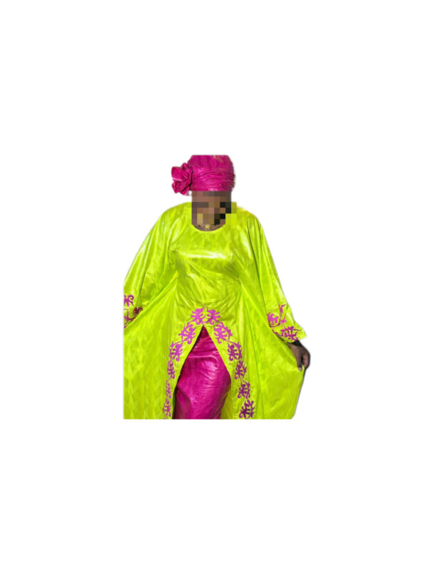 Grand boubou Bazin Jupe, taille M, Quadi-neuf, foulard