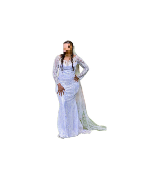 Robe de mariée, taille L, Quasi-neuf, voile