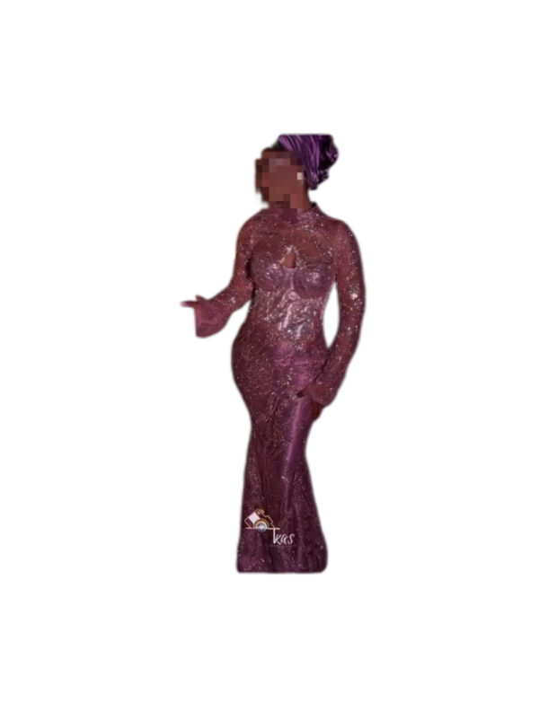 Robe de soirée, taille M, Quasi-neuf, turban