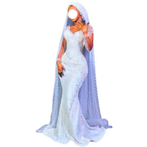 Robe de mariée RIMK, Taille S, Quasi-neuf, turban