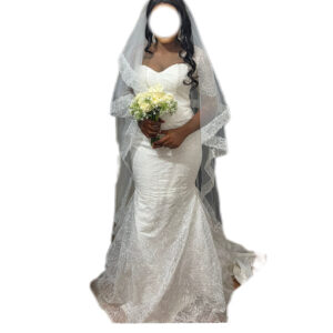 Robe de mariée, taille M, Quasi-neuf, voile