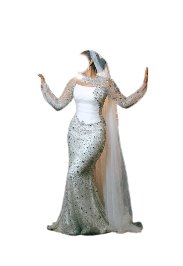 Robe de mariée, taille M, Quasi-neuf, voile