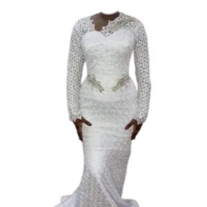 Robe de mariée brodé Guipure Taille M, Quasi-neuf