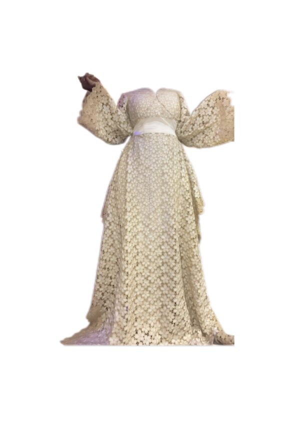 Robe bordé Guipure, taille M, Quasi-neuf, foulard