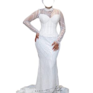 Robe de mariée RIMK, taille M, Quasi-neuf, foulard