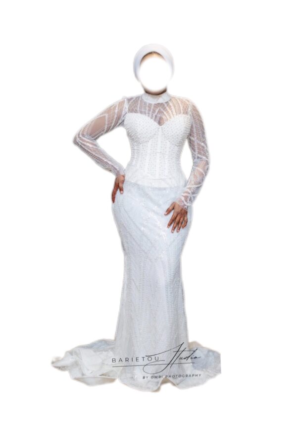 Robe de mariée RIMK, taille M, Quasi-neuf, foulard