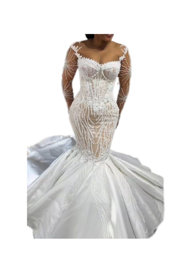 Robe de mariée Haute couture, taille M, Quasi-neuf, voile