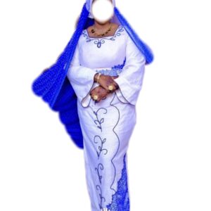 Robe Asoke Nigeria, taille XXL, Quasi-neuf, foulard