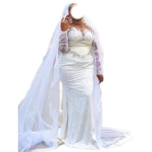 Robe de mariée, taille XXXL, Quasi-neuf, voile