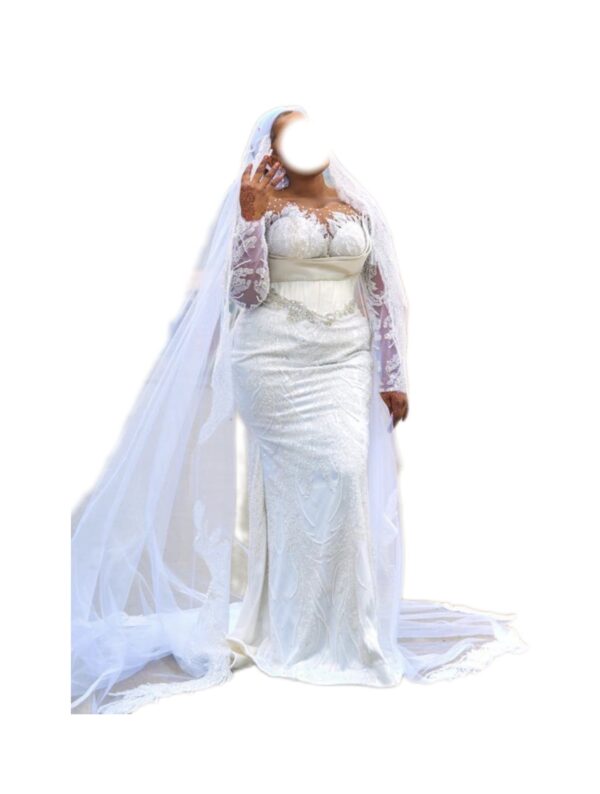 Robe de mariée, taille XXXL, Quasi-neuf, voile