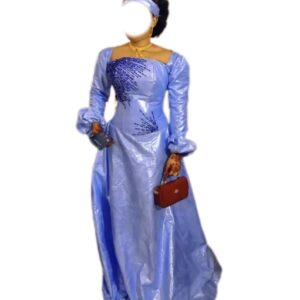 Robe Bazin, Taille M, Quasi-neuf, foulard