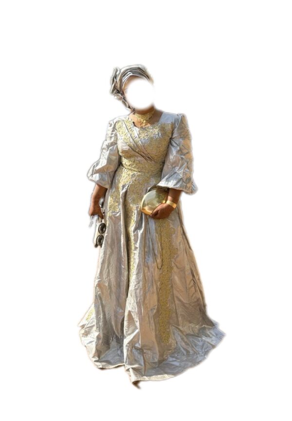 Robe Bazin Bellange, taille L, Quasi-neuf, foulard