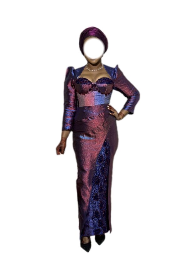 Robe brocard, taille S, Quasi-neuf, foulard