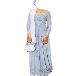 Robe brodé voile, taille M, Quasi-neuf, foulard