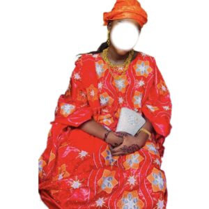 Grand boubou Bazin, taille unique, quasi-neuf, foulard