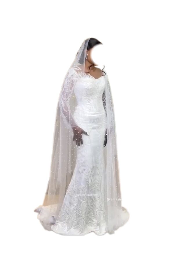 Robe de mariée, taille M, Quasi-neuf, voile