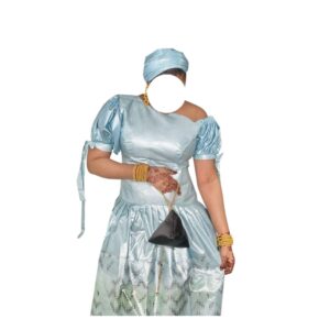 Robe Bazin, taille M, quasi-neuf, foulard