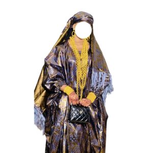 Grand boubou Bazin, taille unique, quasi-neuf, foulard, écharpe