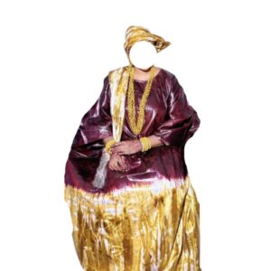 Grand boubou Bazin, taille unique, quasi-neuf, foulard