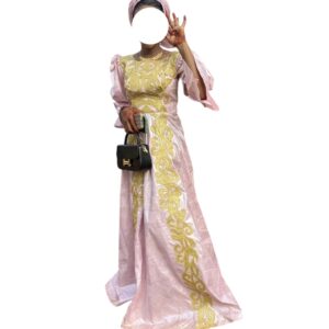 Robe bazin, taille S, Quasi-neuf, foulard