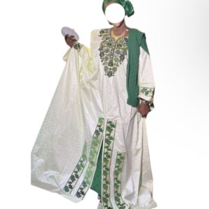Grand Boubou Bazin 5 mètres, pagne, foulard
