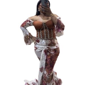 DA112025, Robe brodé, taille M, Quasi-neuf