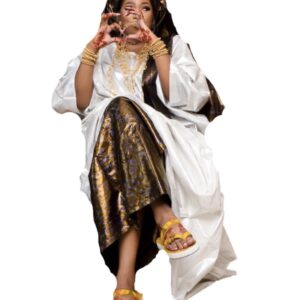 DA112025, grand boubou Bazin 7 mètres, quasi-neuf