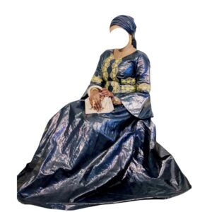 DD19112025, robe Bazin, Quasi-neuf, taille M, Foulard