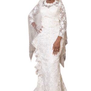 KC26112025, Robe brodé blanc, Taille S, Quasi-neuf