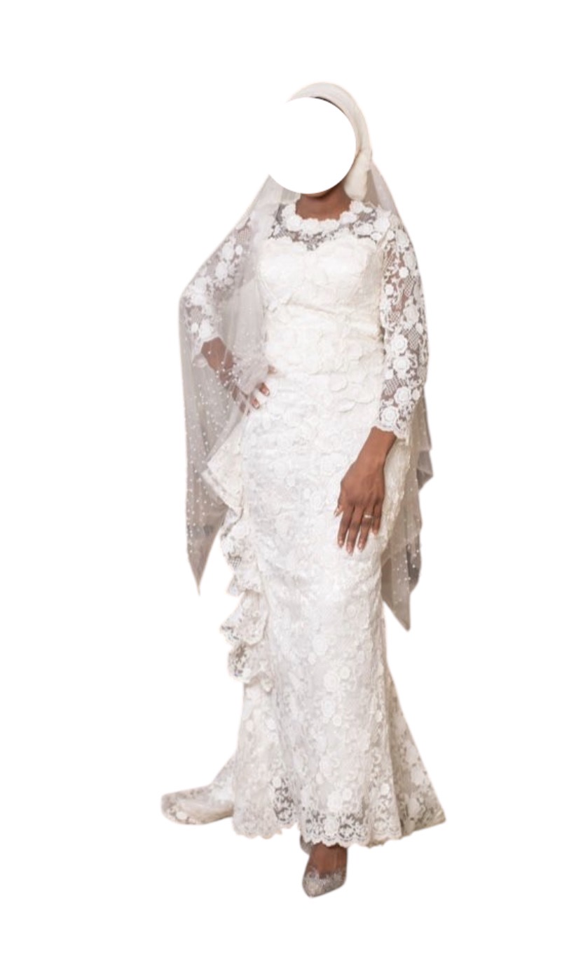 KC26112025, Robe brodé blanc, Taille S, Quasi-neuf