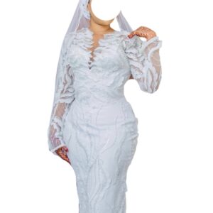 AF10122025, robe de mariée Youba, Taille M/L, voile