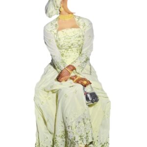 KN22122025, robe brodé, taille M, foulard