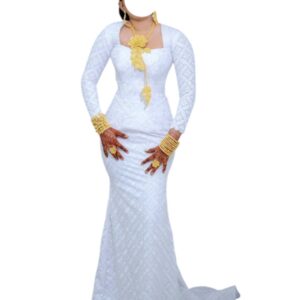KN22122025, Robe brodé blanc, taille M