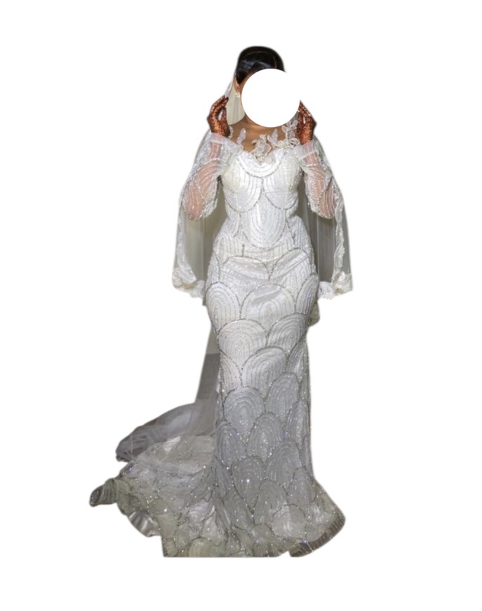 LH11012026, robe de mariée, taille M, foulard