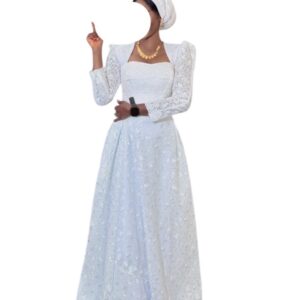 TS11012026, brodé blanc, taille S, foulard