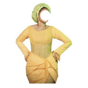 AD12012026, robe traditionnelle SK Couture, taille M, foulard