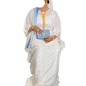 OU16012026, brodé blanc, taille unique, foulard