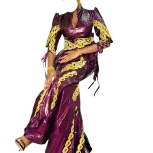 AI19112025, Bazin jupe complet, foulard