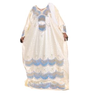 OU21012026, grand boubou Bazin, foulard