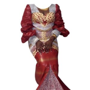 AD17022026, robe bazin KOKO teinture, taille L, foulard