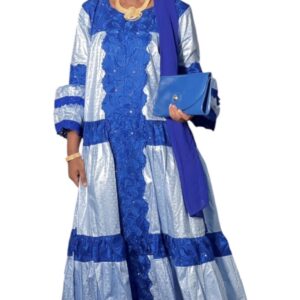 FT10022026, robe Bazin/Autriche, Taille XL, foulard