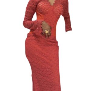 AG05032026, brodé rouge, taille S, Turban